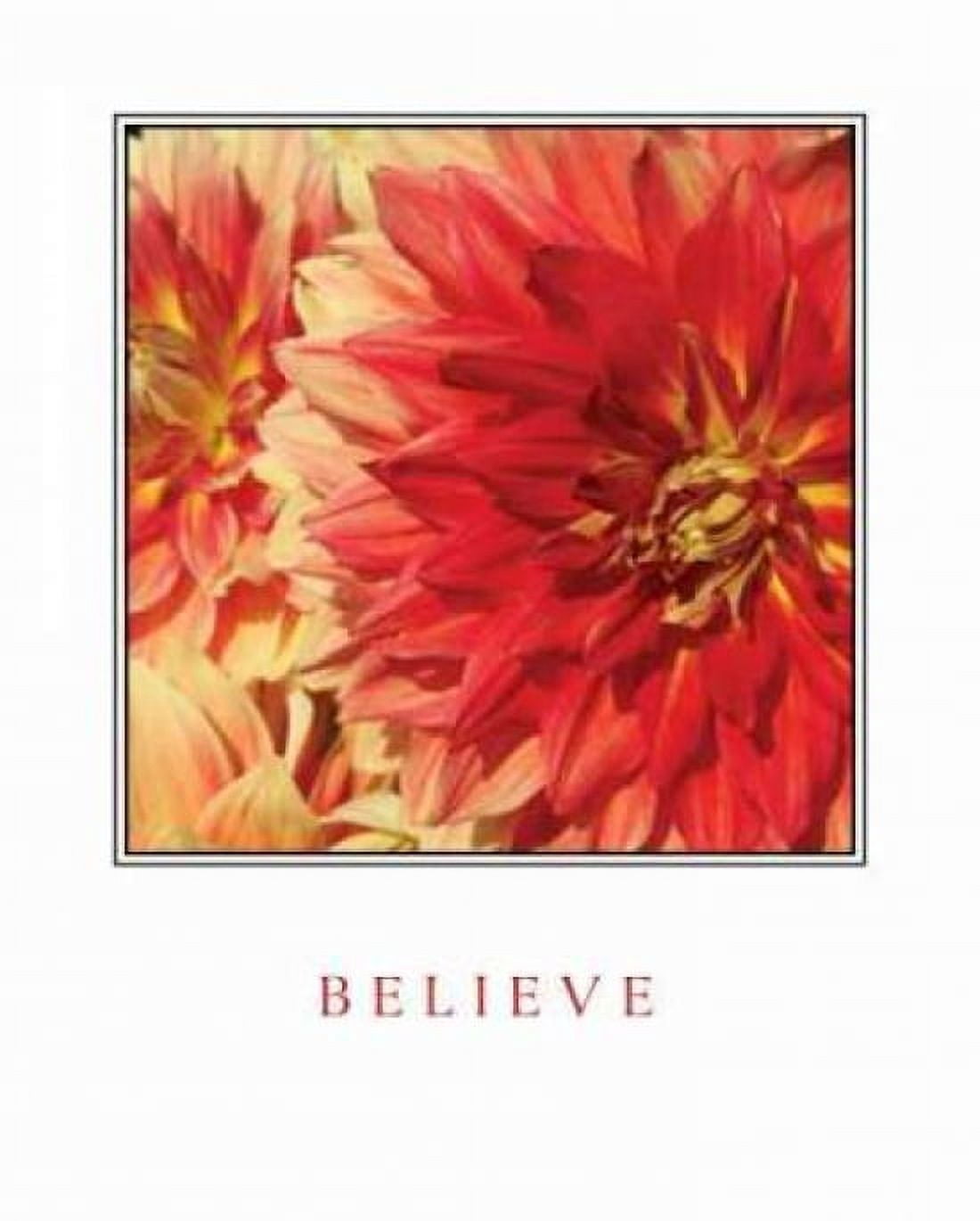 Believe Flowers Canvas Art - Maureen Love (24 x 30)