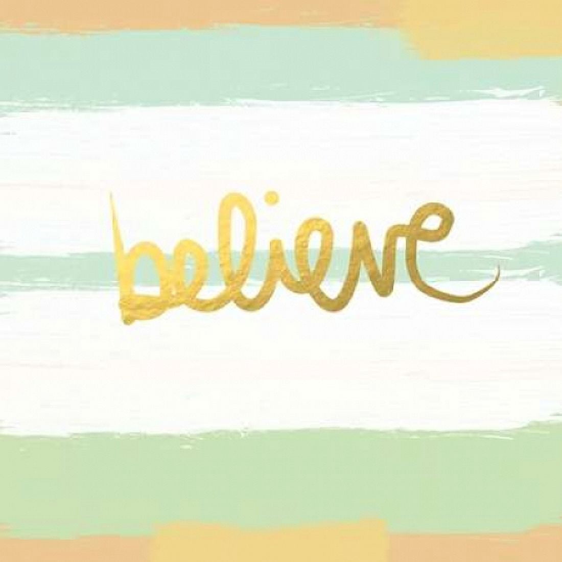 Believe - Gold Canvas Art - Linda Woods (24 x 24)