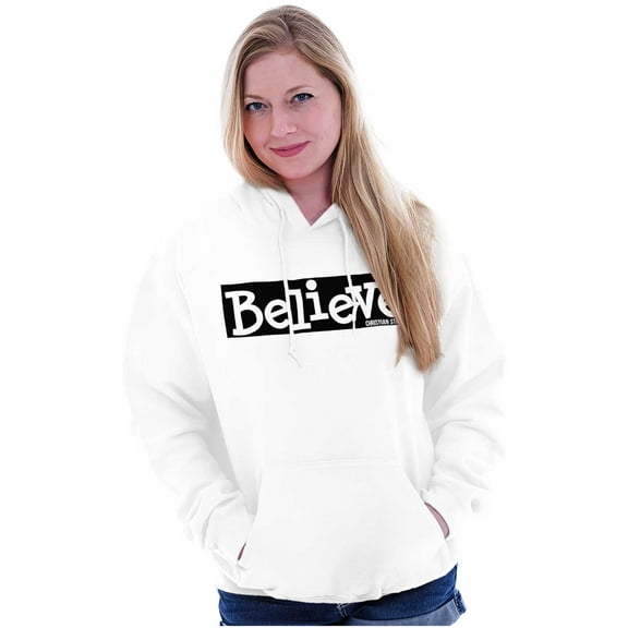 Believe Holy Spirit Religious Women Plus Size Graphic Pullover Hoodie Brisco Brands 4X
