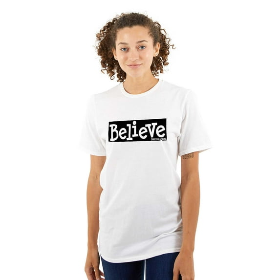 Believe Holy Spirit Religious Women's Graphic T Shirt Tees Brisco Brands L