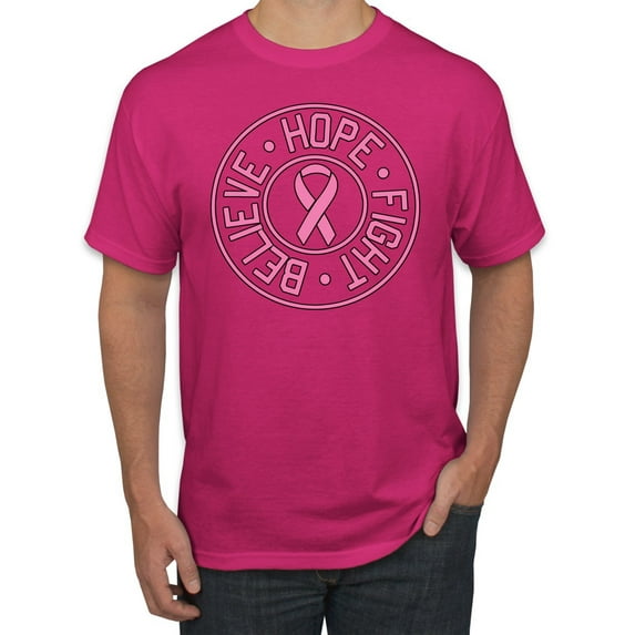 Believe Hope Awareness Men's Graphic T-Shirt, Fuschia, Large
