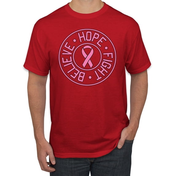 Believe Hope Awareness Men's Graphic T-Shirt, Red, 4XL