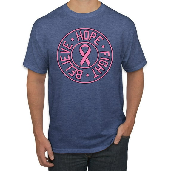 Believe Hope Awareness Men's Graphic T-Shirt, Vintage Heather Blue, 5XL