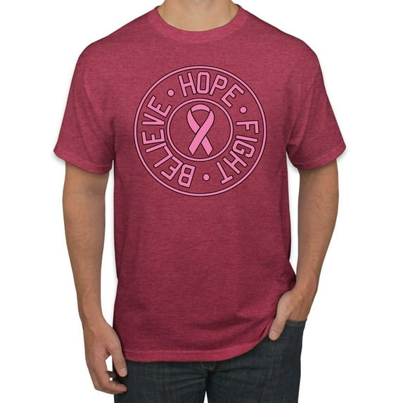 Believe Hope Awareness Men's Graphic T-Shirt, Vintage Heather Red, Small