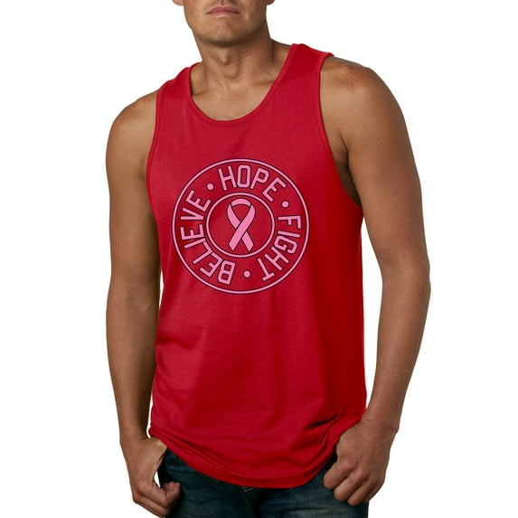 Believe Hope Awareness Mens Graphic Tank Top, Red, X-Large
