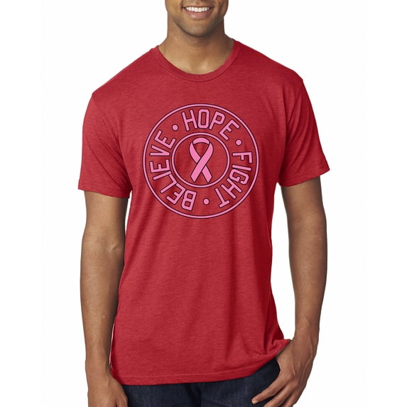 Believe Hope Awareness Mens Premium Tri Blend T-Shirt, Vintage Red, Small