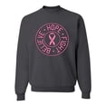 thumbnail image 1 of Believe Hope Awareness Unisex Crewneck Graphic Sweatshirt, Charcoal, Medium, 1 of 3