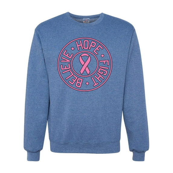 Believe Hope Awareness Unisex Crewneck Graphic Sweatshirt, Vintage Heather Blue, 3XL