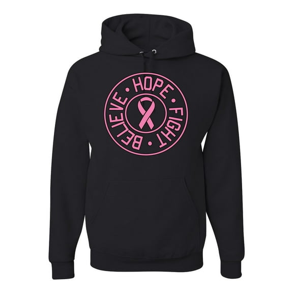 Believe Hope Awareness Unisex Graphic Hoodie Sweatshirt, Black, Small