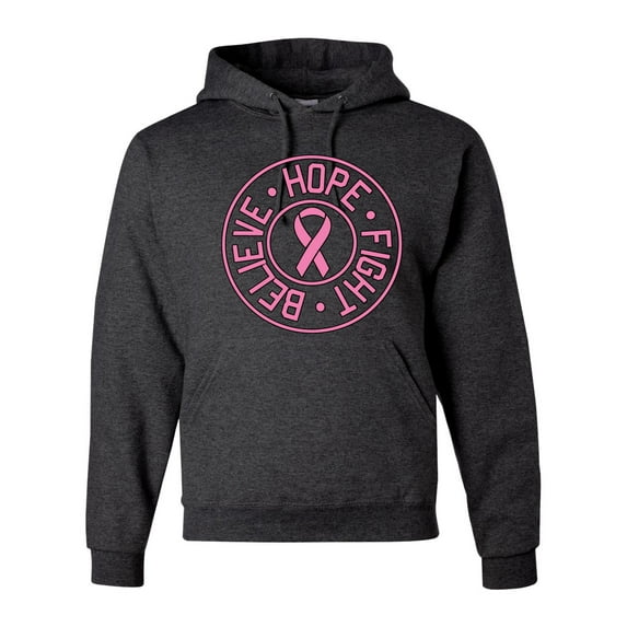 Believe Hope Awareness Unisex Graphic Hoodie Sweatshirt, Heather Black, X-Large