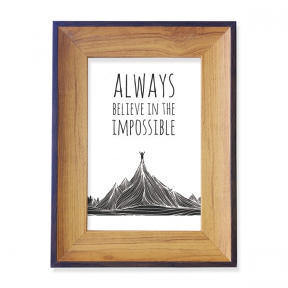 Believe Impossible Black White Quote Photo Frame Exhibition Display Art Desktop Painting