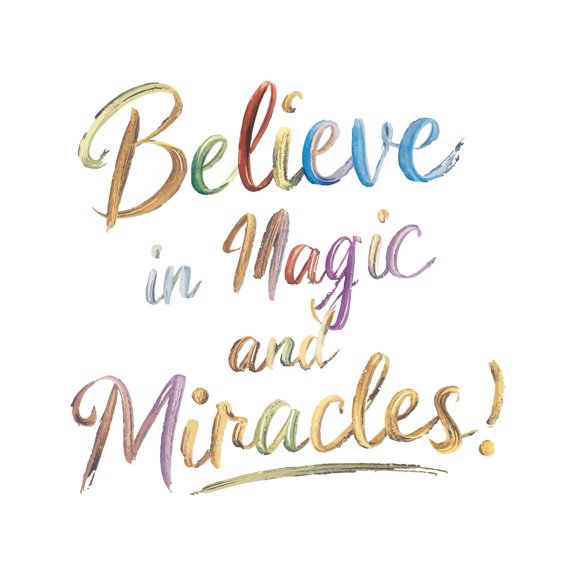 Believe In Magic And Miracles Empowering Uplifting Motivated Quote Wall Art Sticker Designs Vinyl Stickers For Home House Walls Rooms Windows Bedroom Decoration Size (20x20 inch)