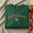 thumbnail image 1 of Believe In Magic Embroidered Crewneck, Minimalist Reindeer Christmas Sweatshirt, Holiday Jumper, Winter Wonderland Gift, 1 of 4