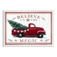 thumbnail image 1 of Believe In Magic Red Vintage Truck Country Holiday Tree Transportation Graphic Art Unframed Art Print Wall Art, 1 of 6