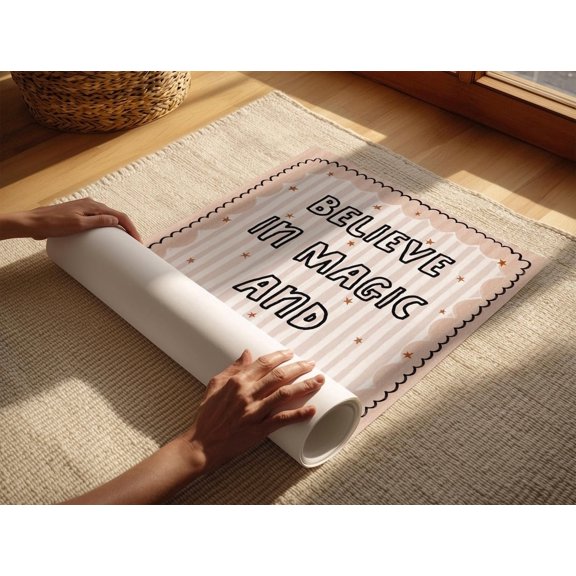 Believe In Magic Stars Inspirational Quote Poster Unframed Paper Print