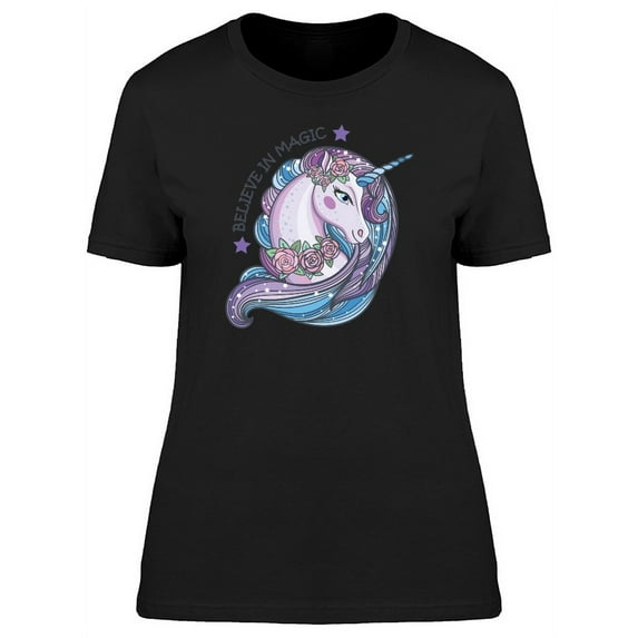 Believe In Magic / Unicorn T-Shirt Women -Image by Shutterstock, Female Small