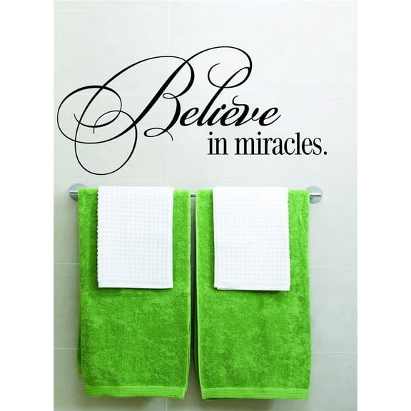 Believe In Miracles Picture Art Boys Bed Room Home Decor Sticker Vinyl Wall Decal 12 X 30 Inches