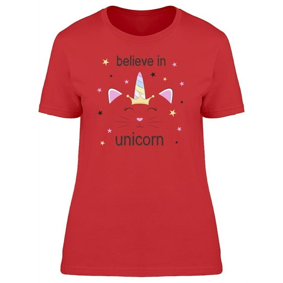 Believe In Unicorn Horn & Crown T-Shirt Women -Image by Shutterstock, Female Medium