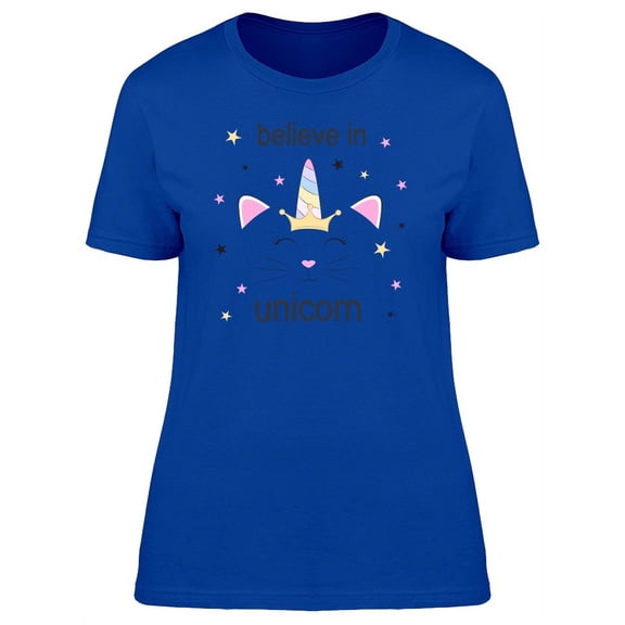 Believe In Unicorn Horn & Crown T-Shirt Women -Image by Shutterstock, Female Small