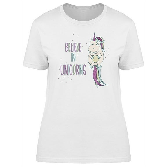 Believe In Unicorns, Cute T-Shirt Women -Image by Shutterstock, Female x-Large