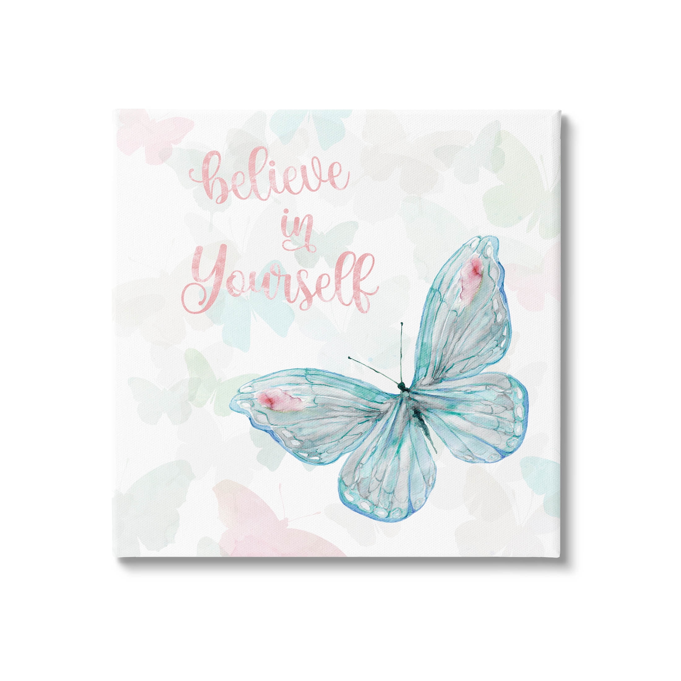 Believe In Yourself Butterfly Phrase Canvas Art for Nursery