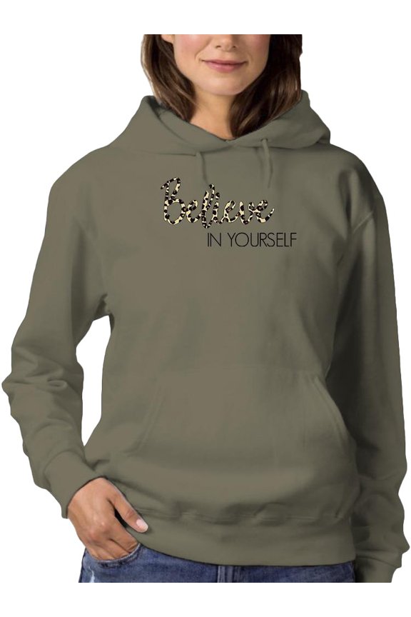 Believe In Yourself Leopard Hoodie Women -Image by Shutterstock, Female Small