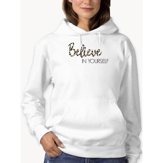 Believe In Yourself Leopard Hoodie Women -Image by Shutterstock, Female x-Large