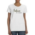 thumbnail image 1 of Believe In Yourself Leopard T-Shirt Women -Image by Shutterstock, Female Large, 1 of 4