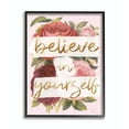 thumbnail image 1 of Believe In Yourself Pink Gold Rose Word Design Oversized Framed Giclee Texturized Art by Daphne Polselli, 1 of 8