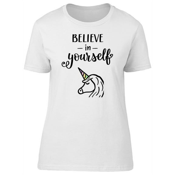 Believe In Yourself Rainbow Horn T-Shirt Women -Image by Shutterstock, Female XX-Large
