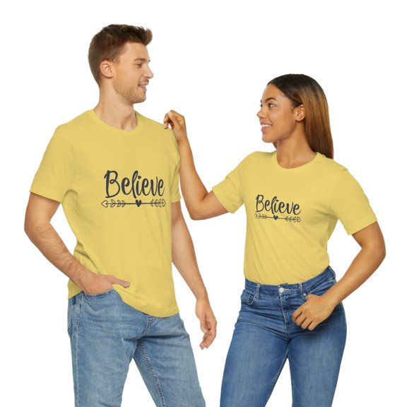 Believe Inspirational Quotes Bella Canva Unisex Jersey Short Sleeve Tee
