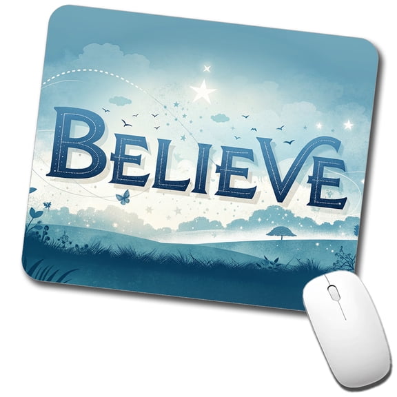 Believe Inspirational Religious Mouse Pad Low Profile Gaming Mat