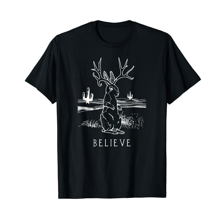 Believe Jackalope T Shirt, Cryptid Rabbit Bunny Tee Apparel Believe Jackalope T Shirt, Cryptid Rabbit Bunny Tee Apparel