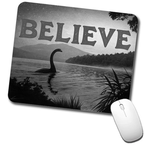 Believe Loch Ness Monster Fantasy Creatures Mouse Pad Low Profile Gaming Mat