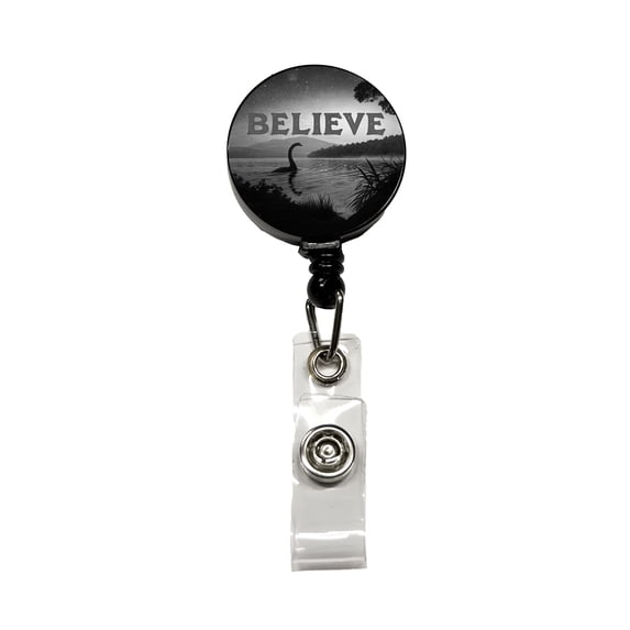 Believe Loch Ness Monster Fantasy Creatures Retractable Reel ID Badge Key Card Name Tag Holder with Clip