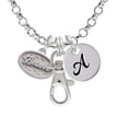thumbnail image 1 of Believe - Oval Seal - A - Initial Badge Clip Necklace, 1 of 1