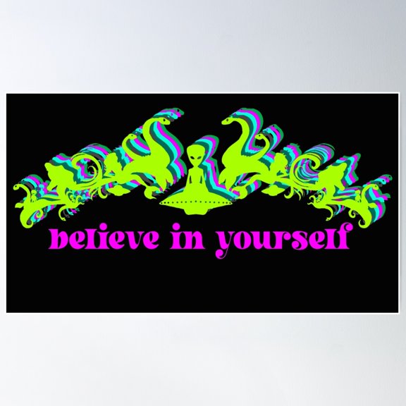 Believe Poster Wall Art, Modern Wall Decor For Living Room Bedroom, 12x18 UNFRAMED