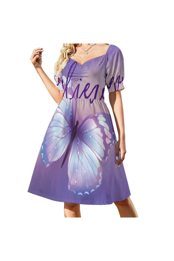Believe ~ Purple Pastel Butterfly Sleeveless Dress dress summer 2024 women luxury woman party dress evening dresses luxury 2024