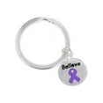 thumbnail image 1 of Believe Purple Ribbon Awareness Split Style Keychains, 1 of 1