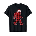 thumbnail image 1 of Believe Red Plaid Bigfoot Christmas Sasquatch Santa Sleeping T-Shirt, 1 of 5