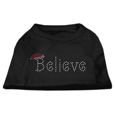 Christmas Pet Dog  Cat Shirt Rhinestone, "Believe"