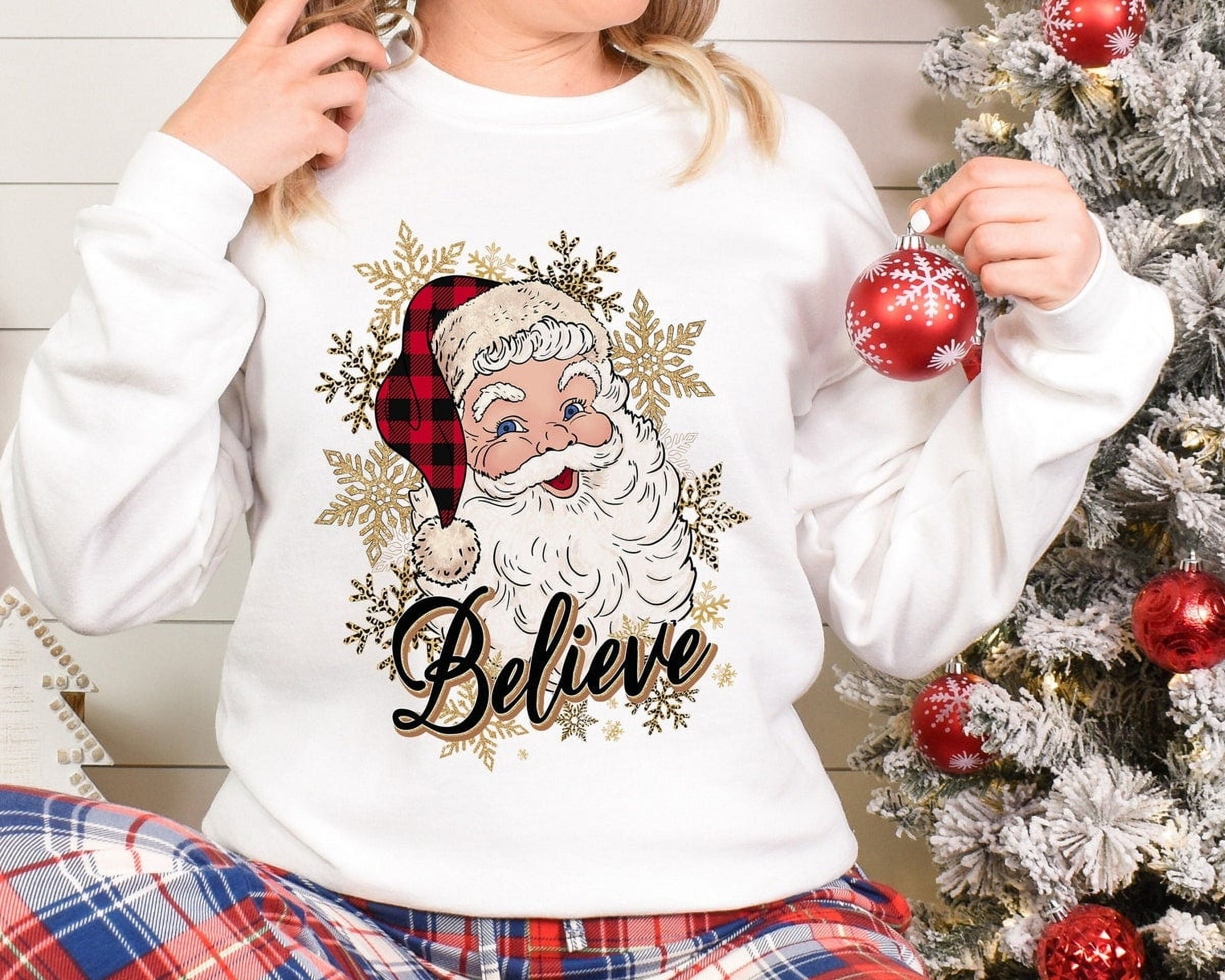 Believe Santa Sweatshirt, Santa Claus Sweatshirt, Santa Claus Sweater ...