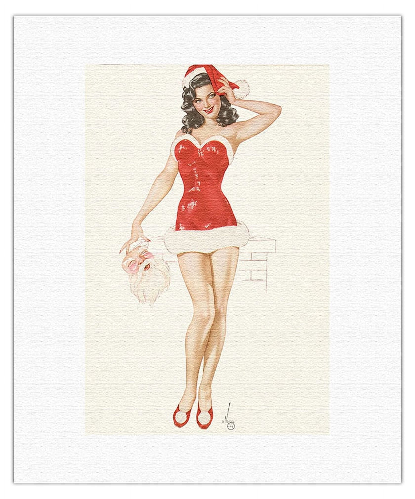 white christmas dresses Vintage Christmas Pinup Portrait