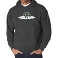 thumbnail image 1 of Believe UFO - Men's Word Art Hooded Sweatshirt, 1 of 2