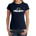 thumbnail image 1 of Believe UFO - Women's Word Art T-Shirt, 1 of 2