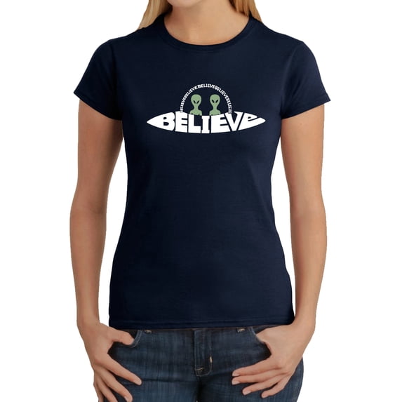 Believe UFO - Women's Word Art T-Shirt