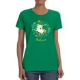 thumbnail image 1 of Believe Unicorn Diamonds Stars And Hearts  Women Kelly Green T-Shirt, Female x-Large, 1 of 4