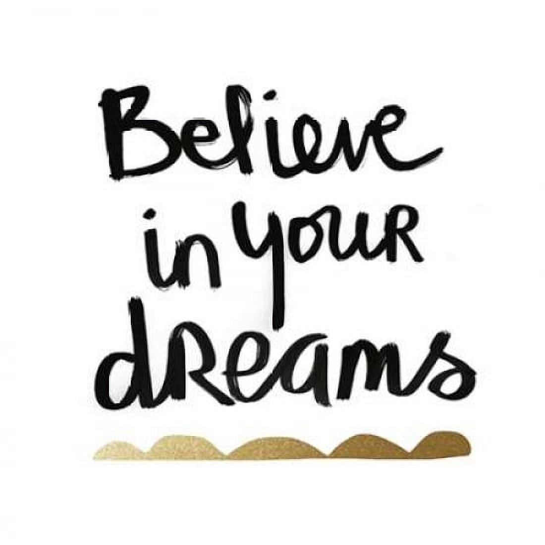 Believe - White and Gold Canvas Art - Linda Woods (24 x 24)