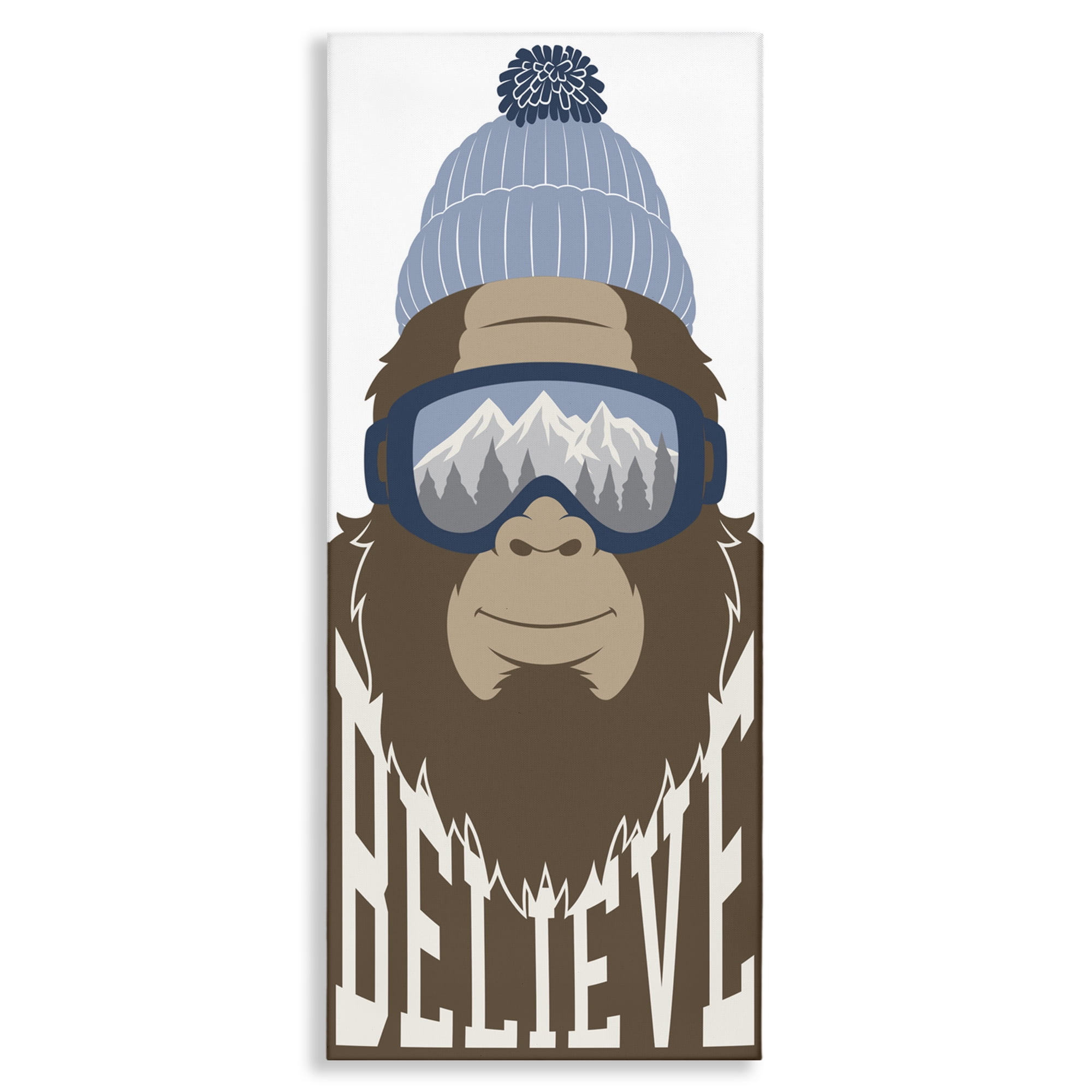 Believe Winter Bigfoot Canvas Wall Art, design by Marcus Prime