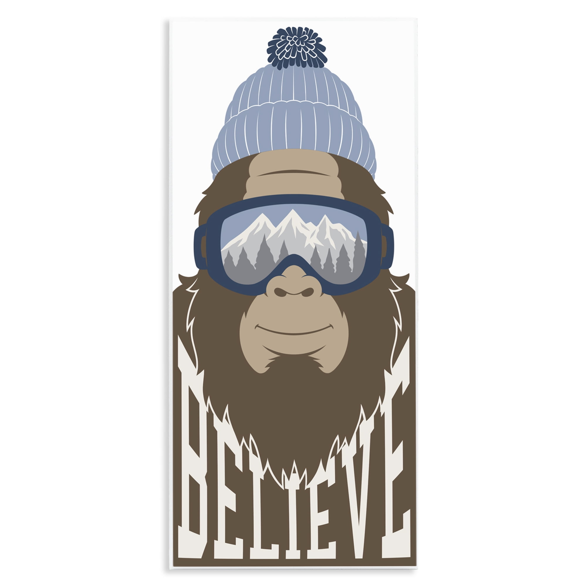 Believe Winter Bigfoot Wall Plaque Art, design by Marcus Prime